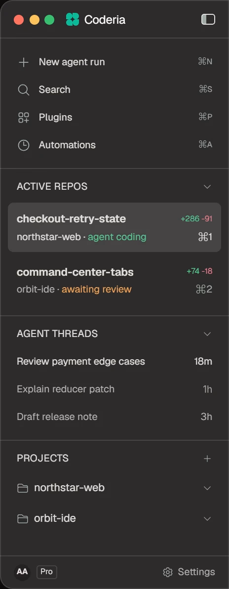 desktop app sidebar